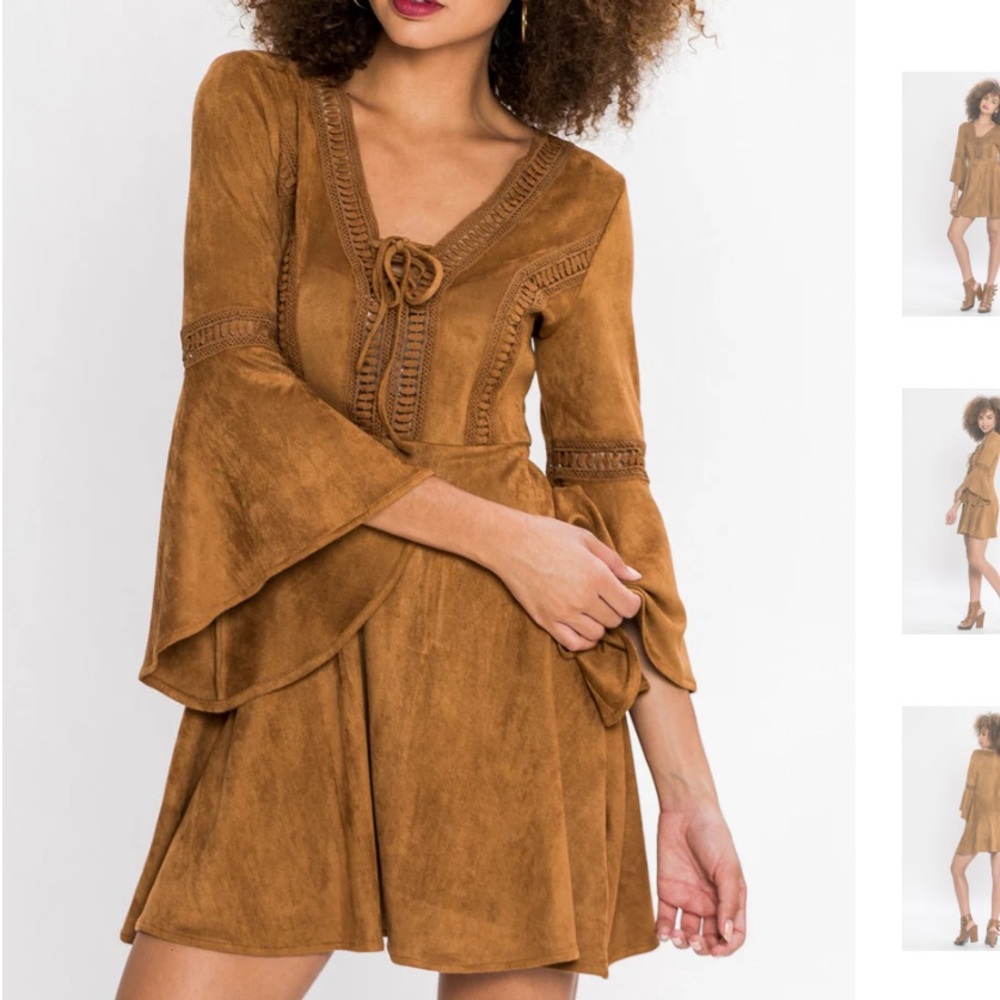 Flying Tomato Brown Long Sleeve Dress